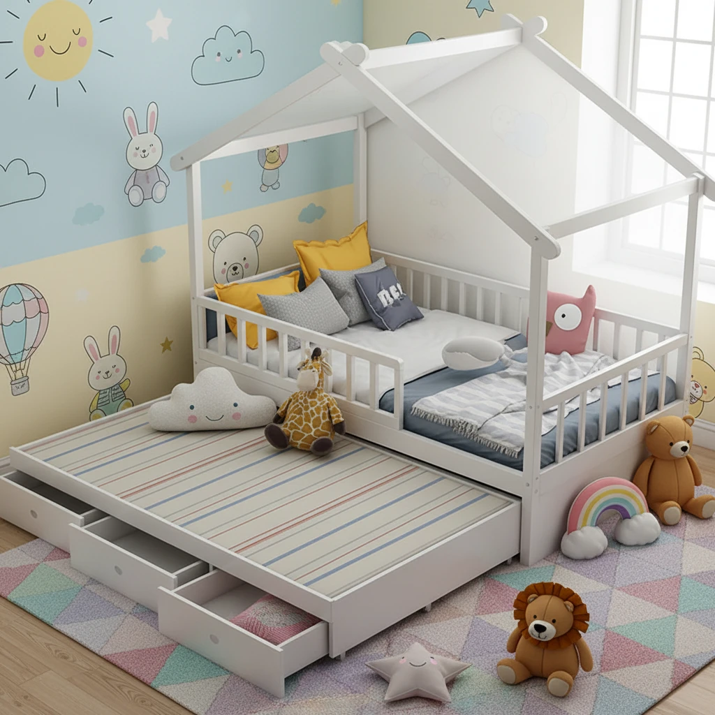 Set di mobili per camera da letto per bambini Montessori in legno contemporaneo ODM / OEM all'ingros