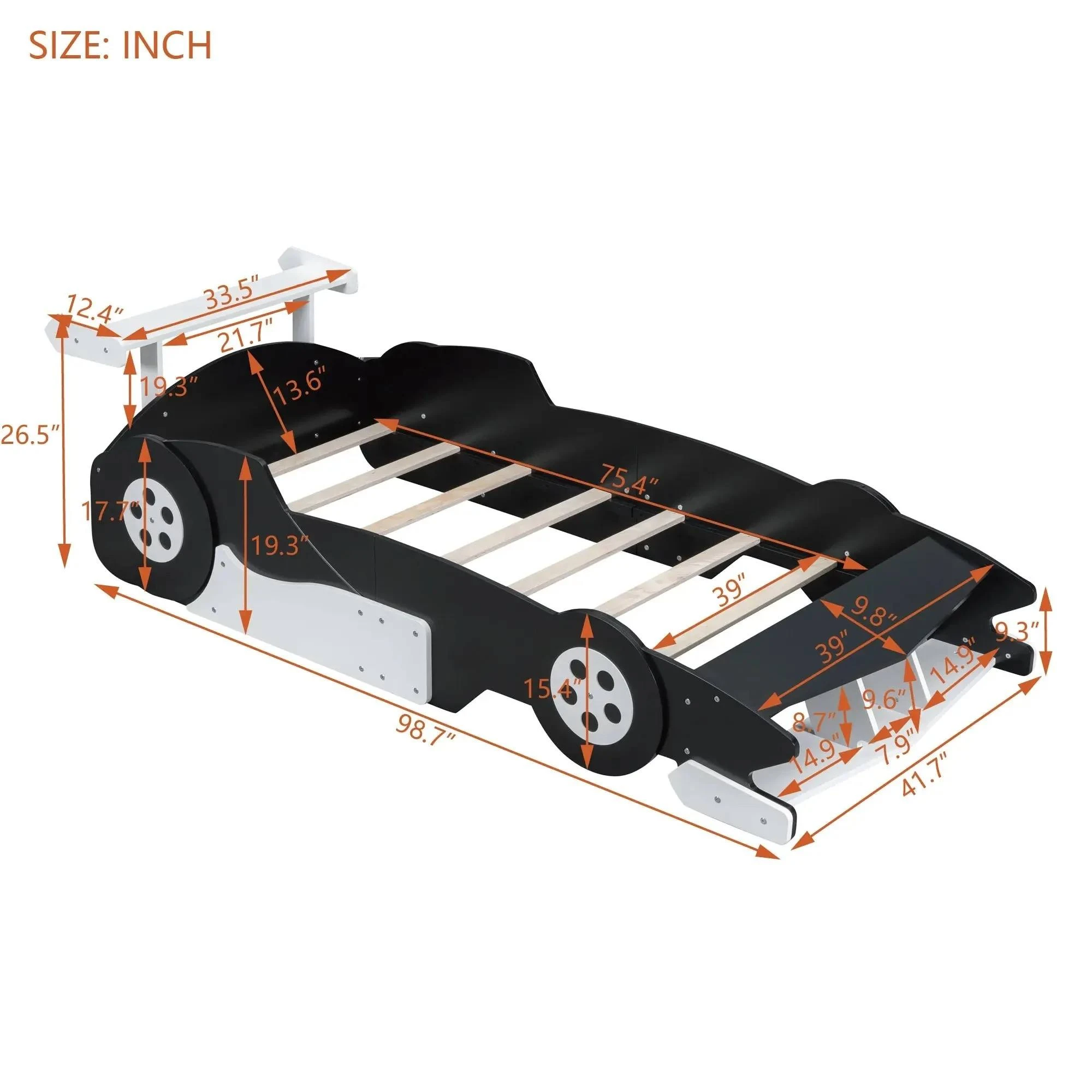 Letto moderno ed ecologico per auto da corsa in legno, divano letto a forma di auto da corsa per bam