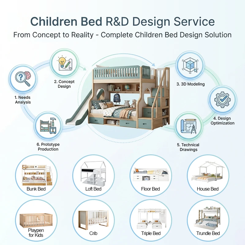 Letto contenitore moderno con struttura rialzata in pino massiccio, letto per bambini singolo e dopp