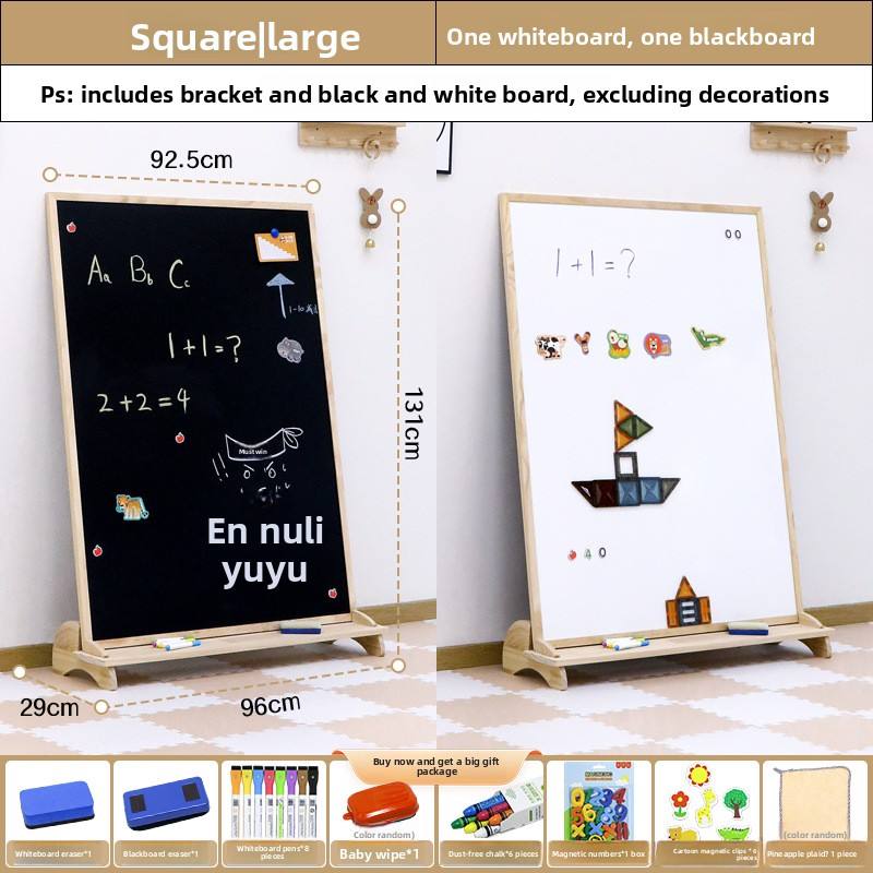 Cavalletto magnetico da disegno per bambini moderno a forma di casa, lavagna bianca e lavagna per ba