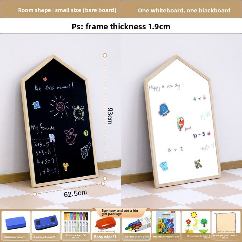 Cavalletto magnetico da disegno per bambini moderno a forma di casa, lavagna bianca e lavagna per ba